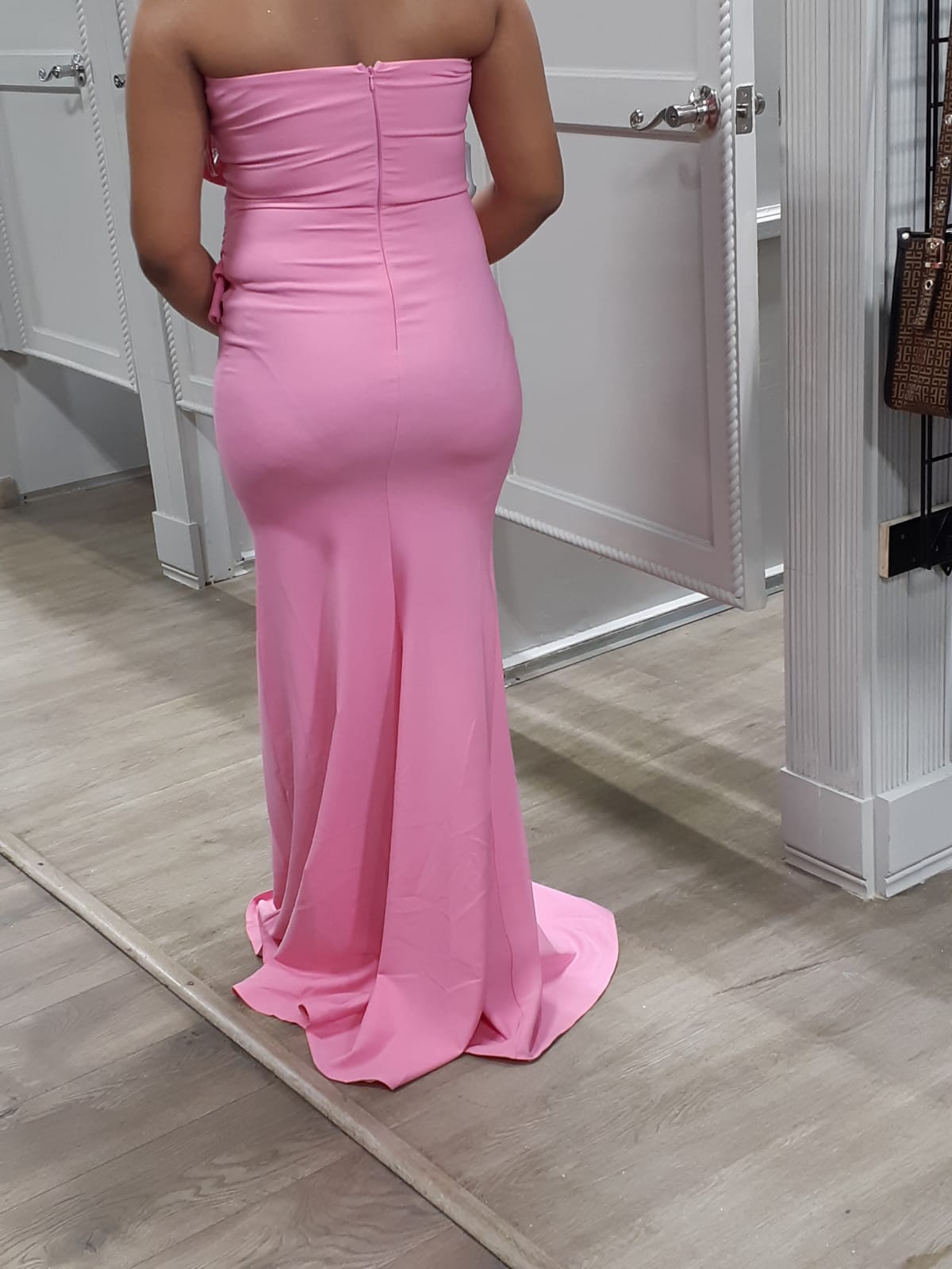 Scallop front with ruffle gown