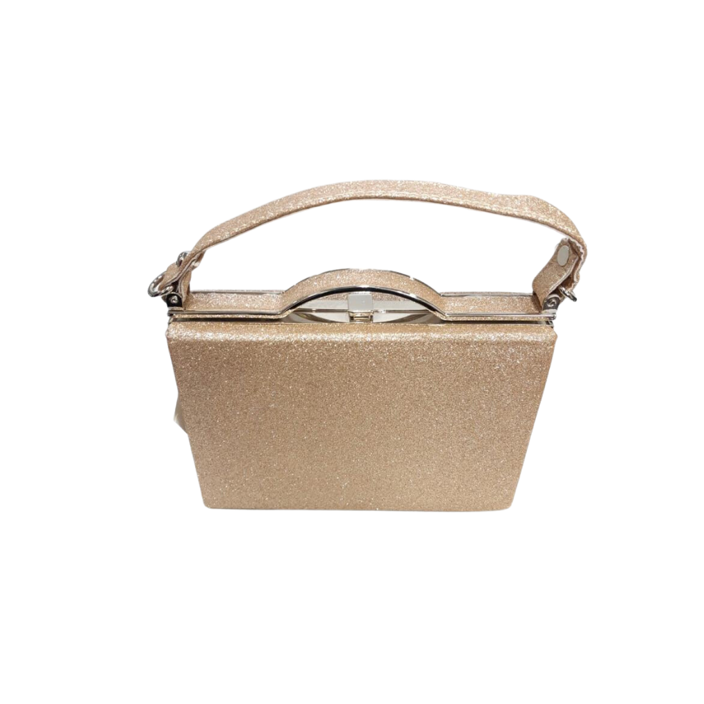 Glitter clutch with handle Extra chain strap