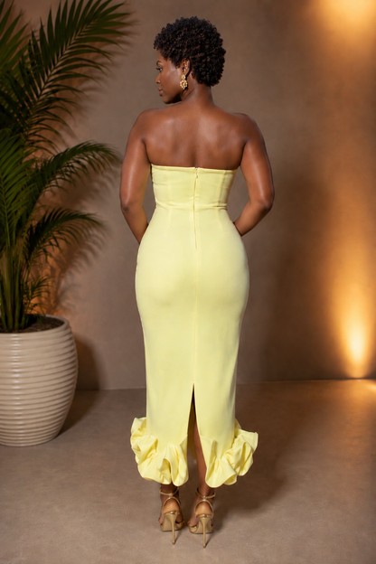 Mia - Yellow Dress, back