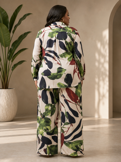 Libby - Green Print Pant, back