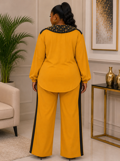Crystal - Black On Mustard, back