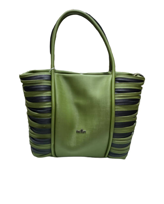 Structured Zippered Enigma with Shoulder Strap