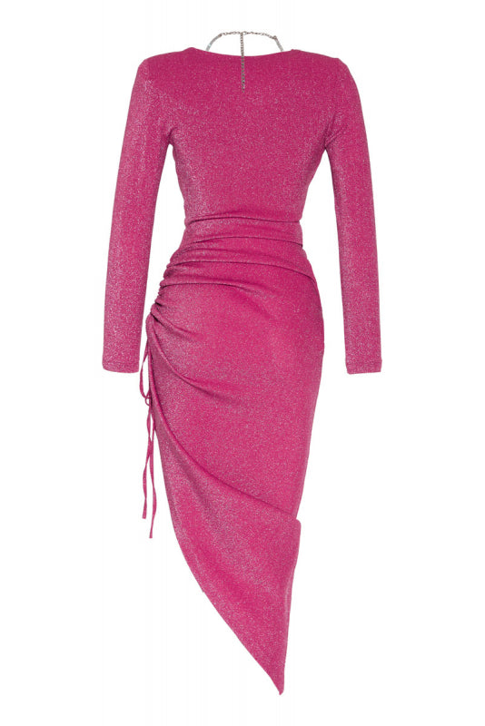 V-front wrap dress with draw string side