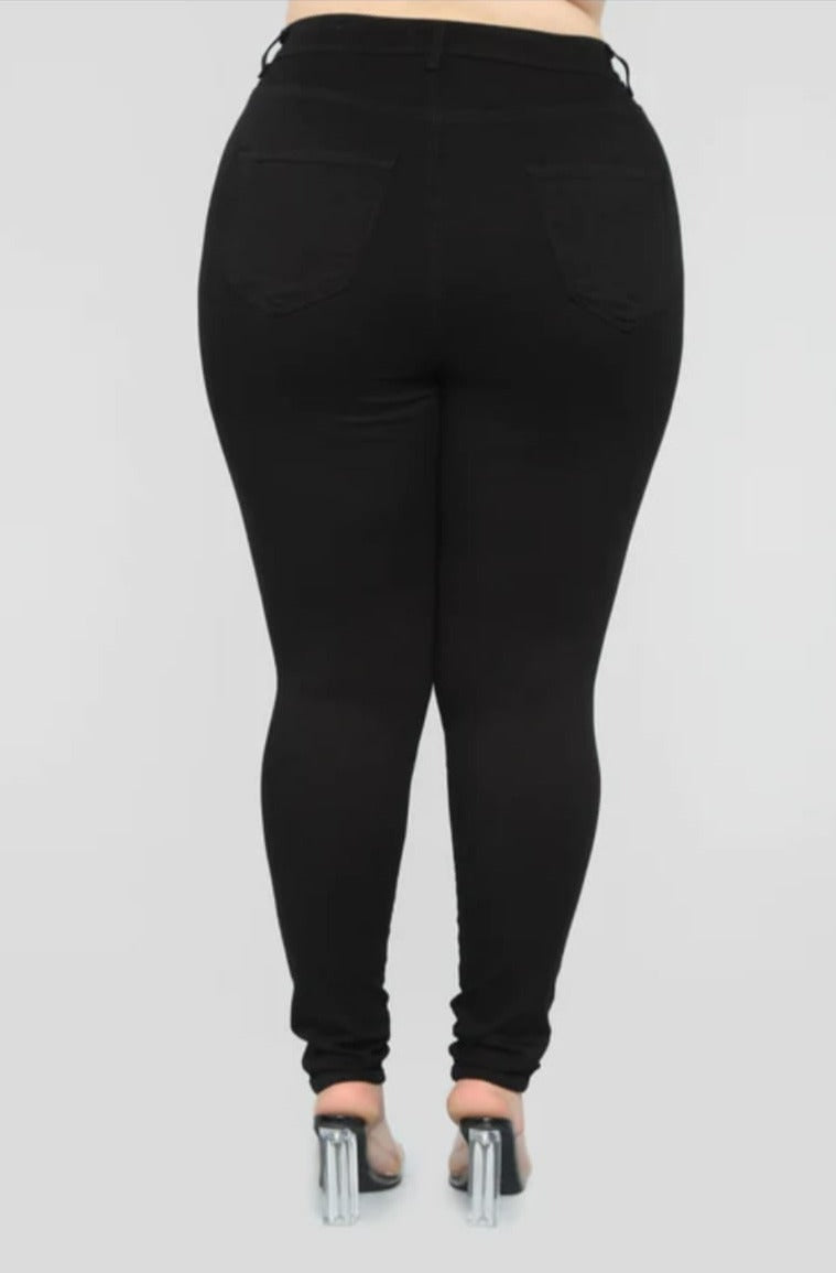 Altered Ripped High-Waist Denim Fit