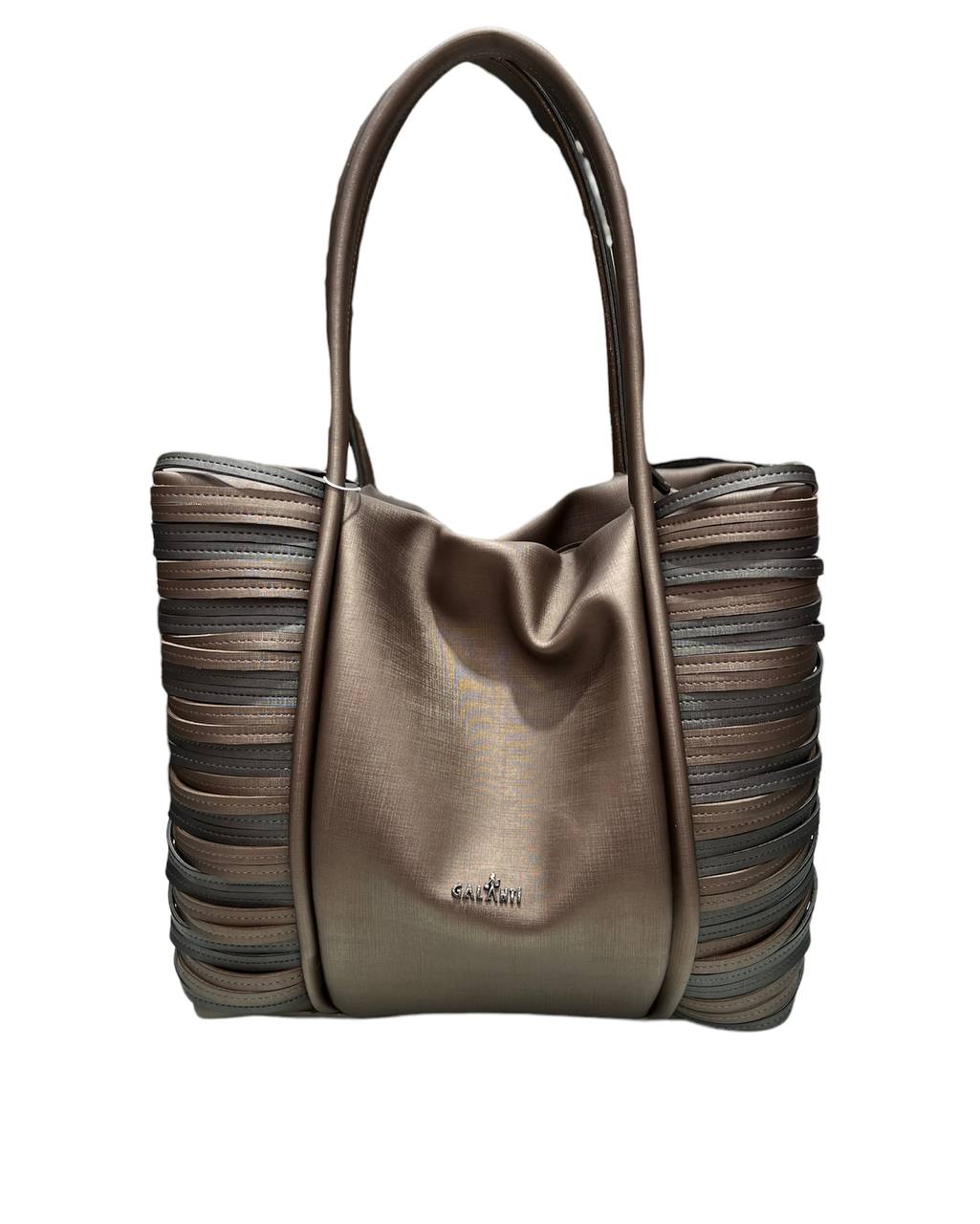 Structured Zippered Enigma with Shoulder Strap