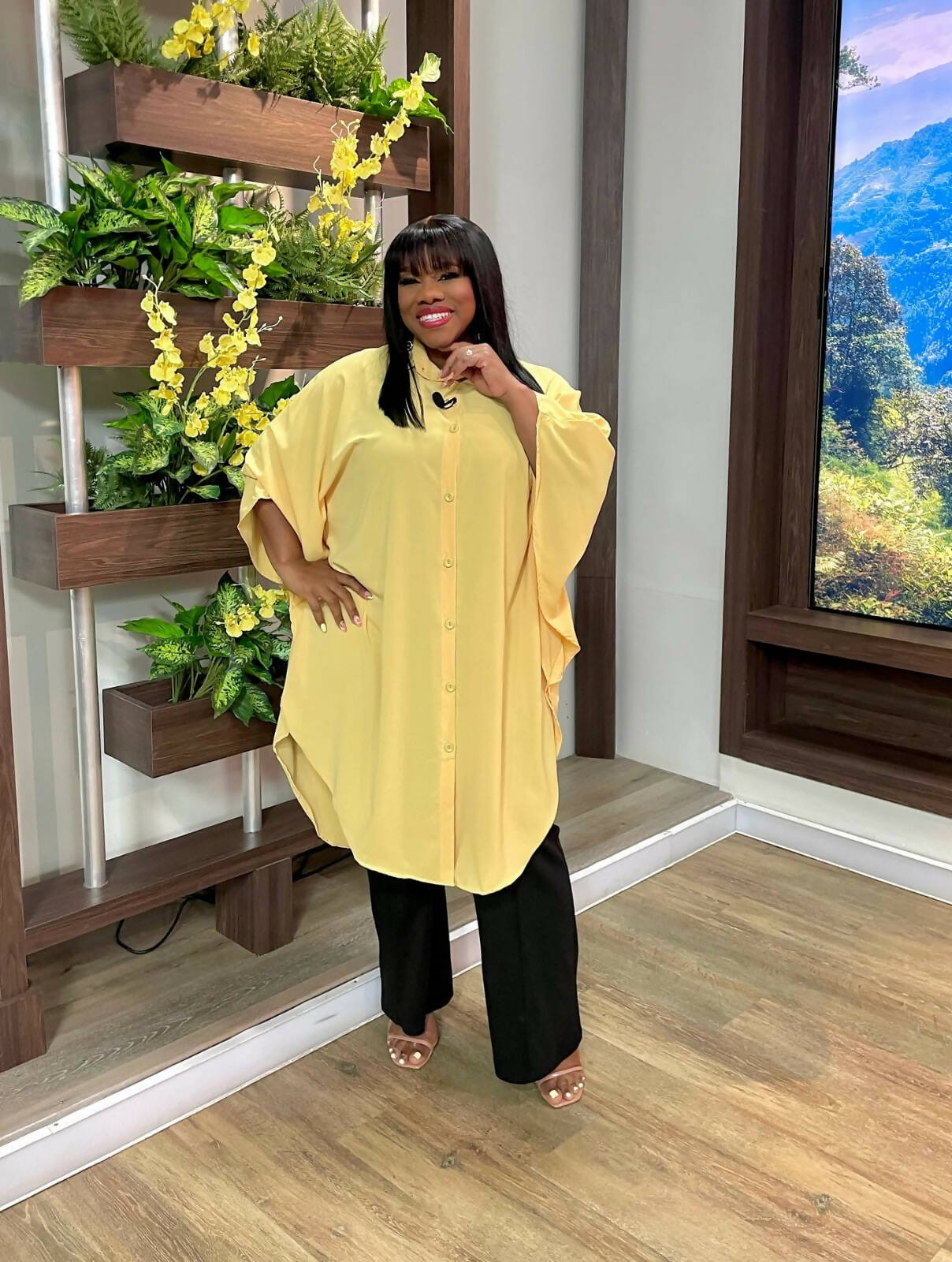 Quinn - Batwing Button-Down Shirt Dress