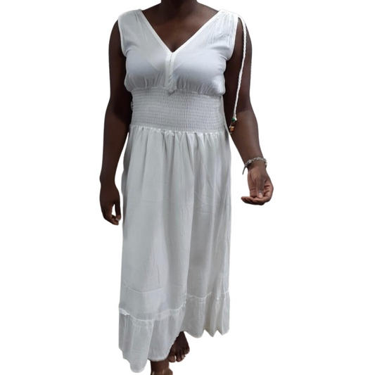 Braided beaded tassle with lastic waist