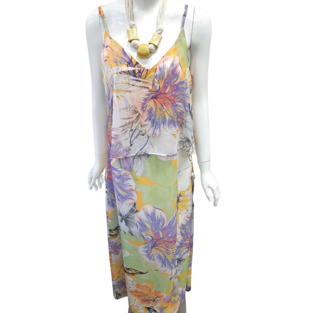 Double top Spaghetti Strap Maxi Dress