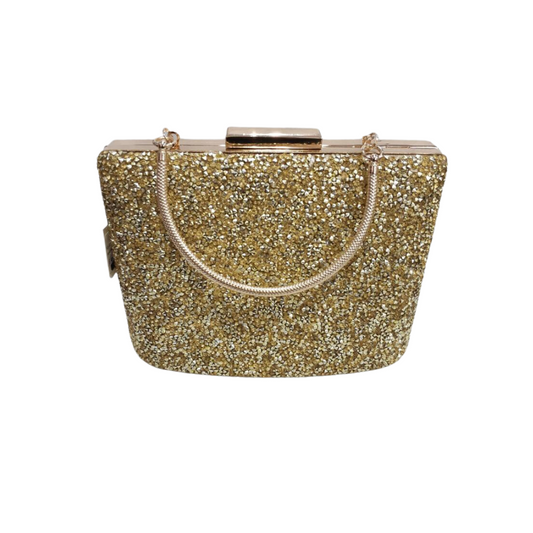 Glitter clutch with handle  Extra chain strap