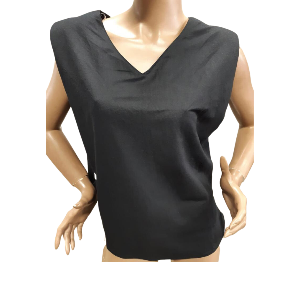 Padded Shoulder T-Shirt Top