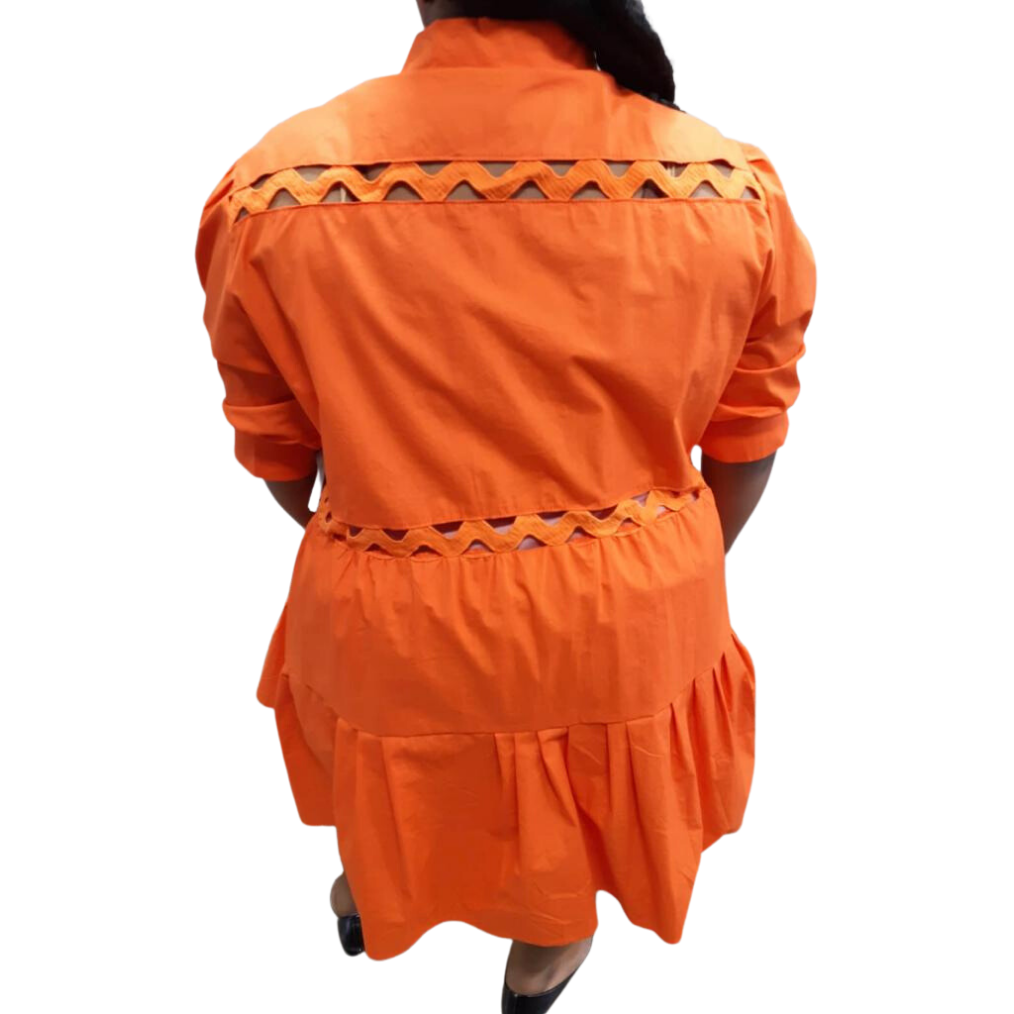 Long Sleeve Lattice Design Maxi Dress