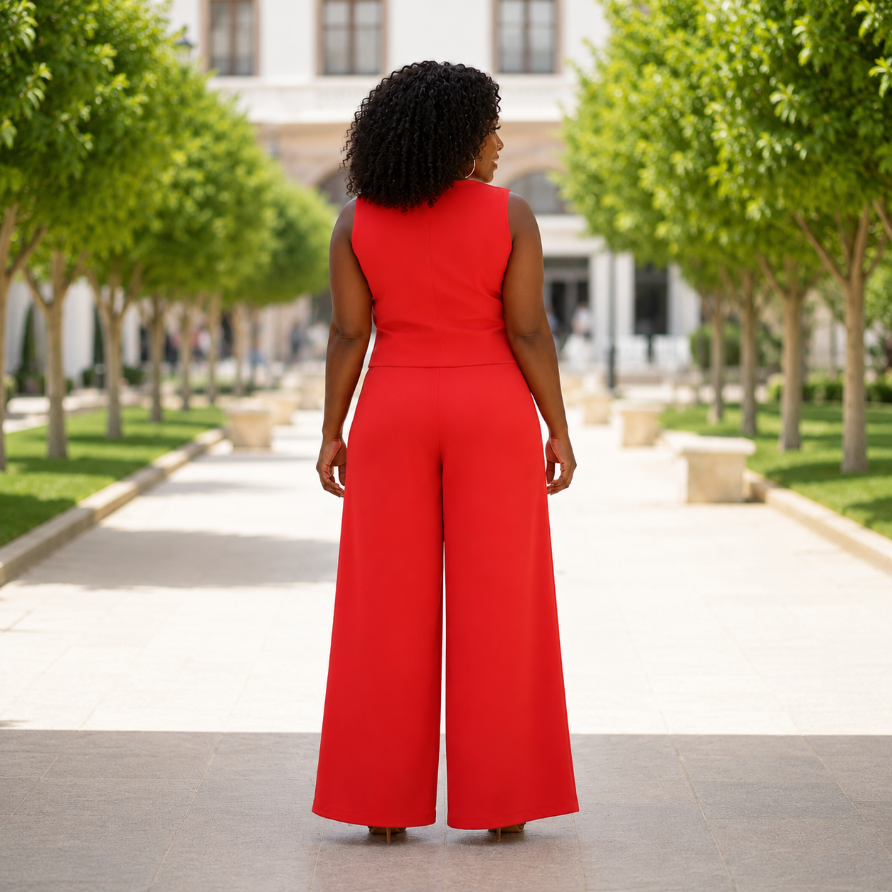 Rosetta - Red Wide-Leg Pant Co-Ord