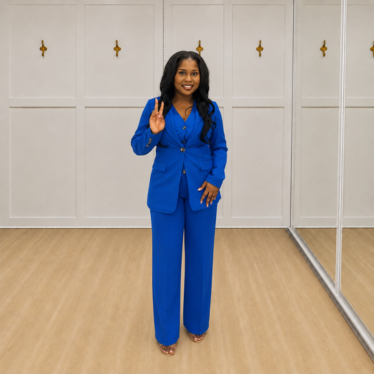 Regina - Royal Blue Blazer Pant Suit