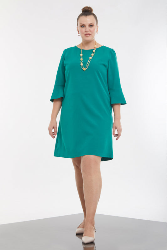 Flare Half-Sleeved Round Neck