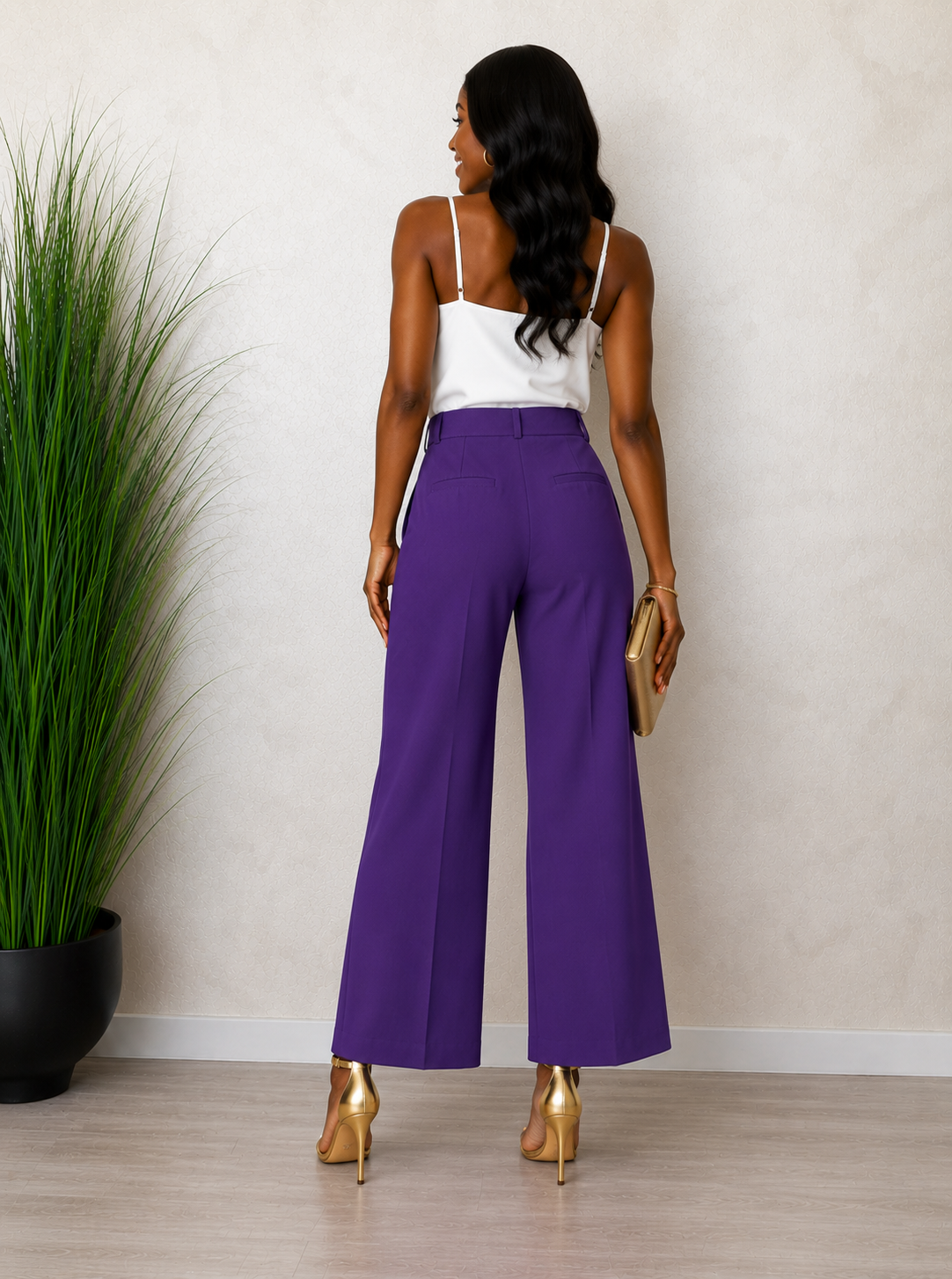 Greta - Club Frendy Pants - Purple - back