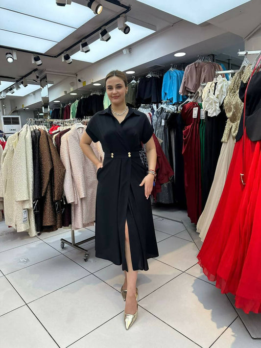 Willow - Front Wrap Double Button Dress